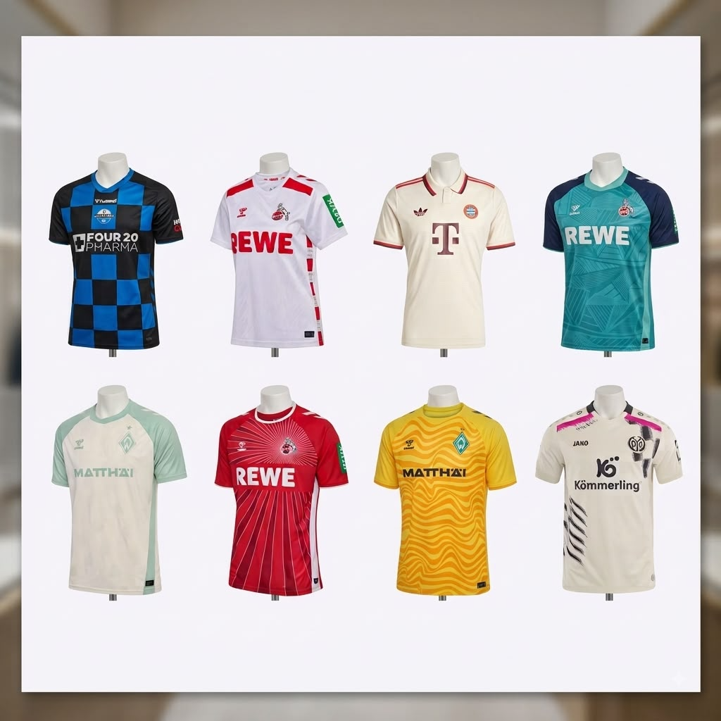 Fußball Trikot Sammeldeal | z.B. Köln Trikot (Größen 3XL & 4XL) , Bayern Trikot, Mainz Trikot, Werder Bremen Trikot, Paderborn Trikot uvm..