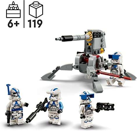 [Amazon Prime] LEGO 75345 Star Wars 501st Clone Troopers Battle Pack Set mit 4 Figuren und AV-7 Anti-Fahrzeug-Kanone
