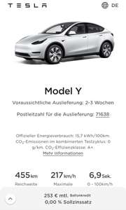 0,00 % Finanzierung + Leasing bei allen Tesla Model Y Varianten