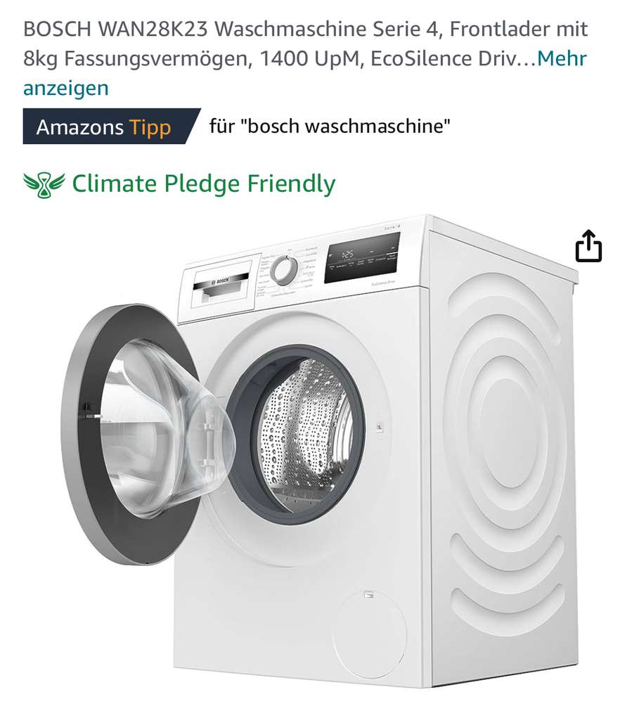 (Prime) mydealz 8kg WAN28K23 4 BOSCH Waschmaschine | Serie