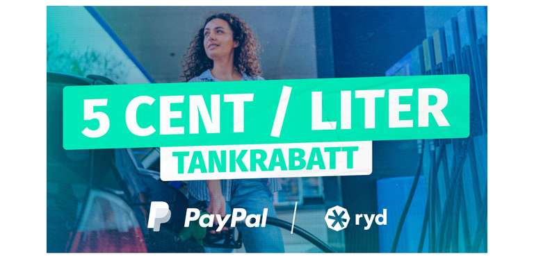 [Ryd] 5 Cent pro Liter Kraftstoff sparen bei Bezahlung mit Paypal