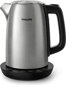 Philips Wasserkocher, 1.7 L, Mit Temperaturregelung, Warmhaltefunktion und Kontrollanzeige, 2200 Watt, Edelstahl (HD9359/90) Amazon+Philips