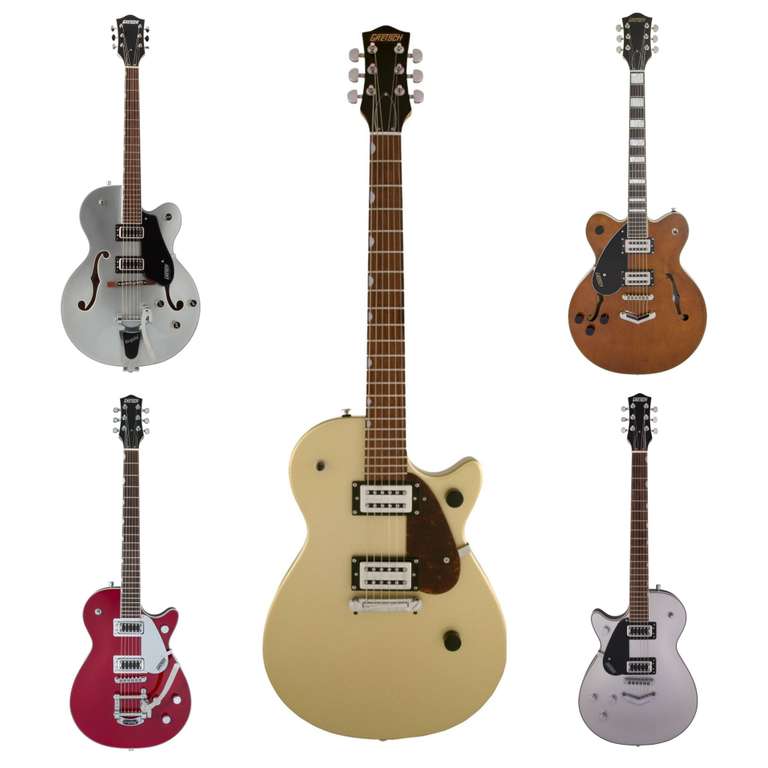 Gretsch E-Gitarren Sammeldeal (5), z.B. Gretsch G5230T Electromatic Jet FT E-Gitarre, Farbe Firebird Red für 422€ [Bax-Shop]