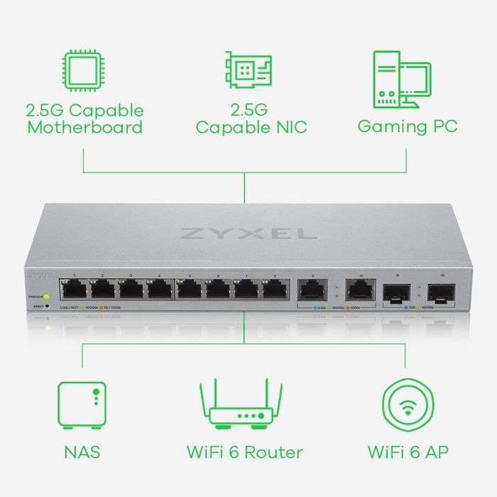 ZYXEL XGS1210-12 Multi-Gigabit managed Switch