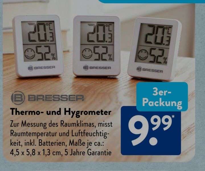 [Aldi Süd] Bresser Thermo- und Hygrometer 3er-Set