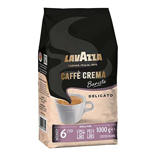 [Amazon Spar-Abo] Lavazza Caffè Crema Barista Delicato, 1kg-Packung, Arabica und Robusta, Mittlere Röstung