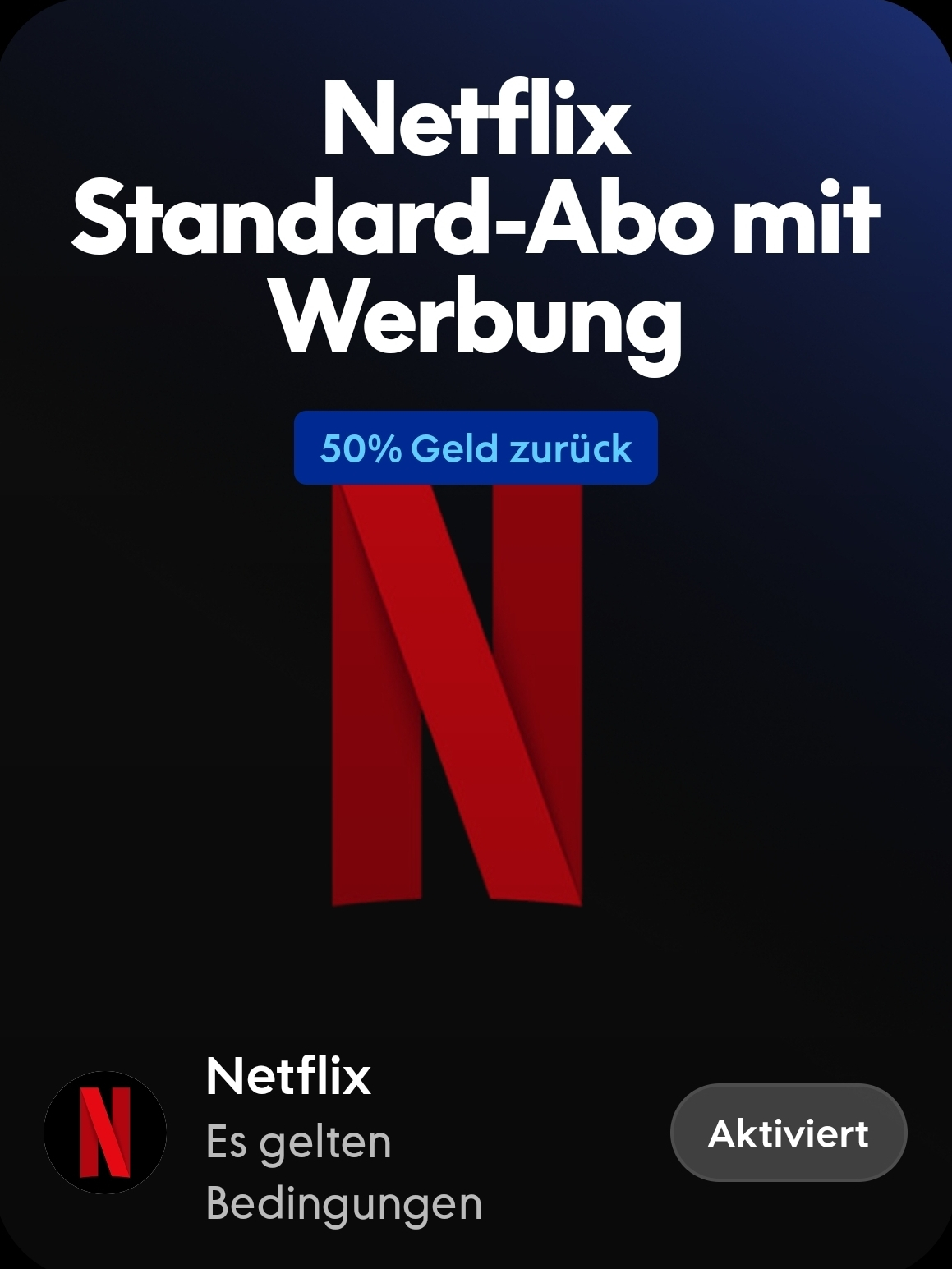 (Paypal Aktion) 50% Cashback auf Netflix Standard Abo / für 3 Monate (personalisiert)