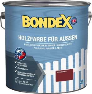 Bondex Holzfarbe für Außen Aktionsgebinde, 7,5 l in schwedenrot, weiß und antrhrazit