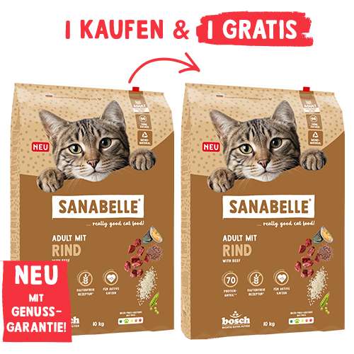 Sanabelle Glutenfreies Trockenfutter Katzen 10 kg 1+1  46,84 bei Bosch at  merchant_name -| mydealz