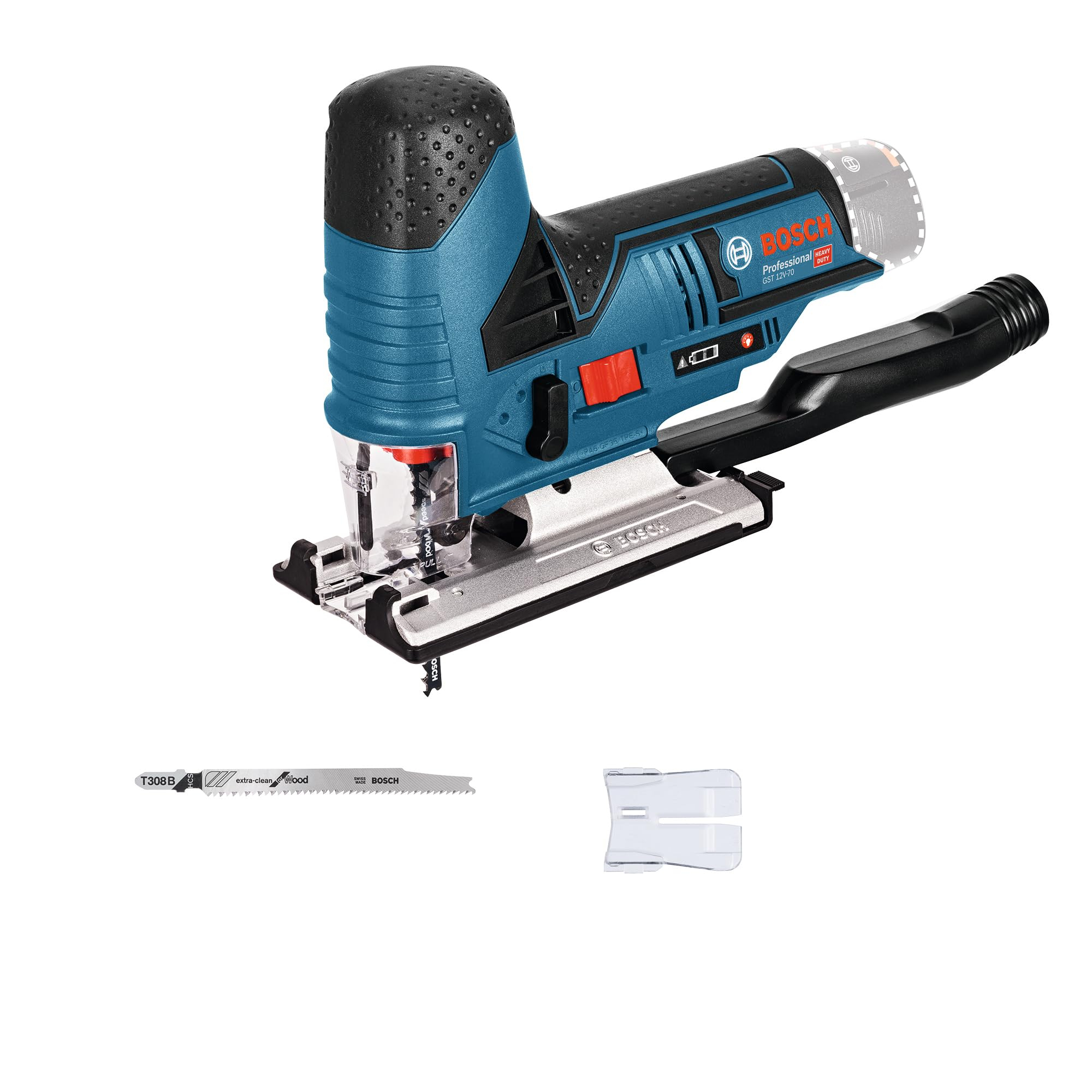 Bosch Professional 12V System Akku Stichsäge GST 12V-70 (Schnitttiefe in Holz: 70mm, inkl. 2x Sägeblatt, Gleitschuh, ohne Akku/Ladegerät)