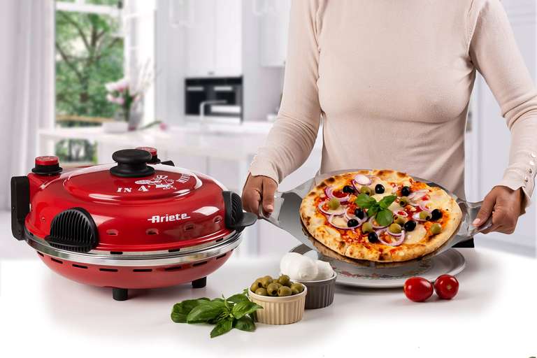 Ariete Pizza Oven 919, 4 Minute Pizza, Wooden Board Included, Max. Temperature 400°C, 1200W