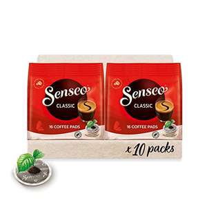 Senseo Pads Classic, 160 Kaffeepads UTZ-zertifiziert, 10er Pack, 10 x 16 Getränke mit Prime bei Amazon