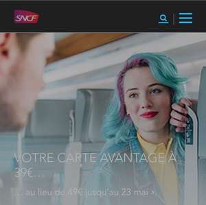 Carte Avantage Jeune/ Adulte / Senior SNCF TGV