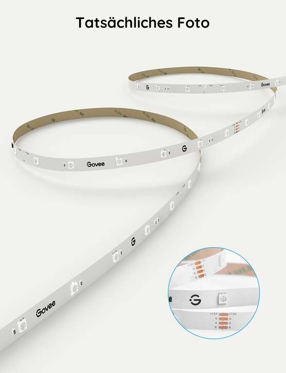 [Prime] Govee RGB Basic 5m LED-Streifen (12W, 18 LEDs/m, WLAN, Bluetooth, App, Alexa & Google Assistant)
