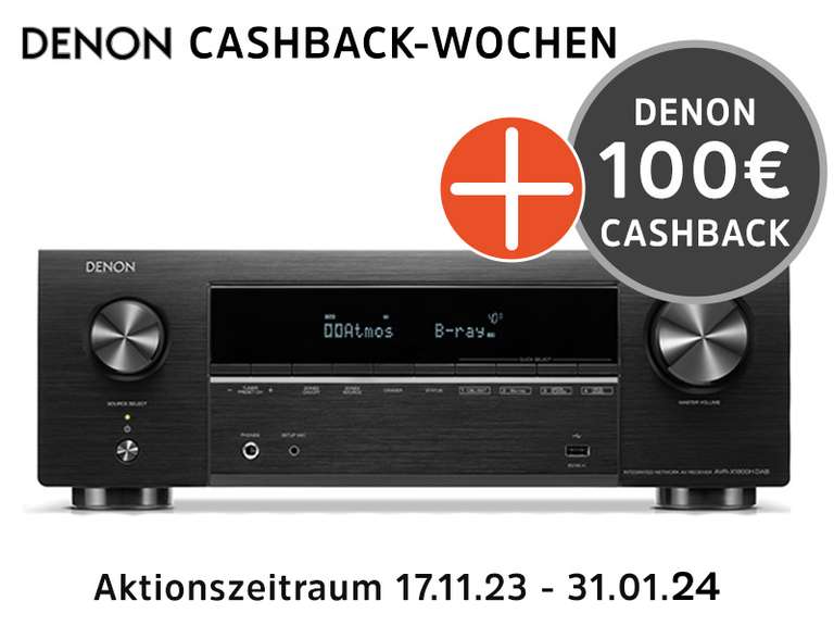 Denon X1800H DAB für effektiv 399€ (inkl. Cashback); 384,03€ mit Vorkasse bei Hidden Audio