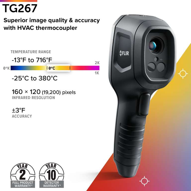FLIR TG267 Wärmebildkamera -25 bis +380 °C 160 x 120 Pixel 8.7 Hz MSX