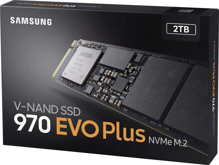 Samsung 970 EVO Plus NVMe M.2 2280 SSD 2TB (PCIe 3.0 x4, 3500/3300 MB/s, TLC, DRAM, 1.2PB TBW)