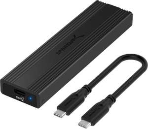 [Prime] Sabrent M.2 SSD Gehäuse | USB-C 3.2 Gen 2 | für NVMe / SATA (M Key/M+B Key) in Größe 2230 - 2280 | werkzeuglos | Kühlkissen | UASP