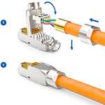 deleyCON RJ45 Netzwerkstecker Werkzeuglos bis 10 Gbit/s für Starre Verlegekabel (Prime)