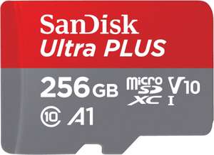SanDisk Ultra PLUS R160 microSDXC 256GB Kit, UHS-I U1, A1, Class 10