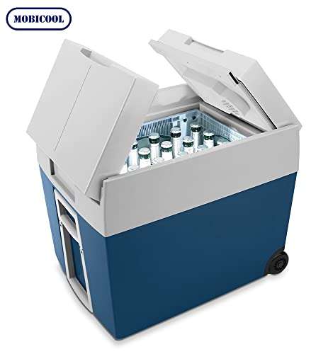 [Prime] Mobicool MT48W AC/DC - elektrische Kühlbox mit Rollen passend für eine komplette Getränkekiste / Bierkiste, 48 Liter, 12 V und 230 V