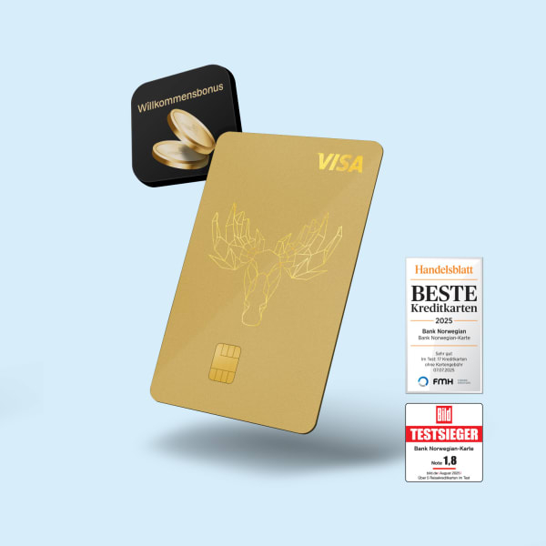 [Bank Norwegian] Kostenfreie VISA Karte mit Willkommensbonus: 15 € nach dem ersten Einkauf innerhalb von 45 Tagen | 100% Lastschrift möglich