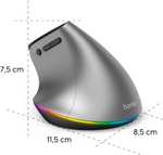 Drahtlose Ergonomische Vertikal-Maus Hama EMW-700 – 2400dpi, Bluetooth 4.2 & 2,4 GHz Dongle, RGB Lichteffekte, Li-Ion-Akku [Amazon Prime]