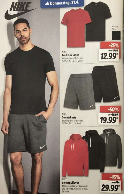 Lidl Offline - Nike Funktionsshirt | Sweatshorts | Sweatpullover ab 12,99€