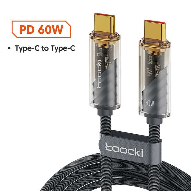 Toocki Ladekabel 60W USB-C - USB-C (50 cm lang)