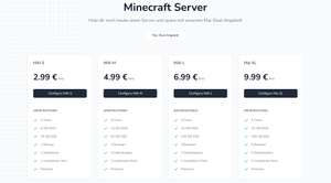 Minecraft Server Hosting dauerhaft 2,99 € statt 16,38 €