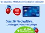 [Payback] 4.000 Punkte für Abschluss American Express Kreditkarte, automatische Teilnahme Verlosung von 20 x 10.000 Extra-Punkte, Neukunden