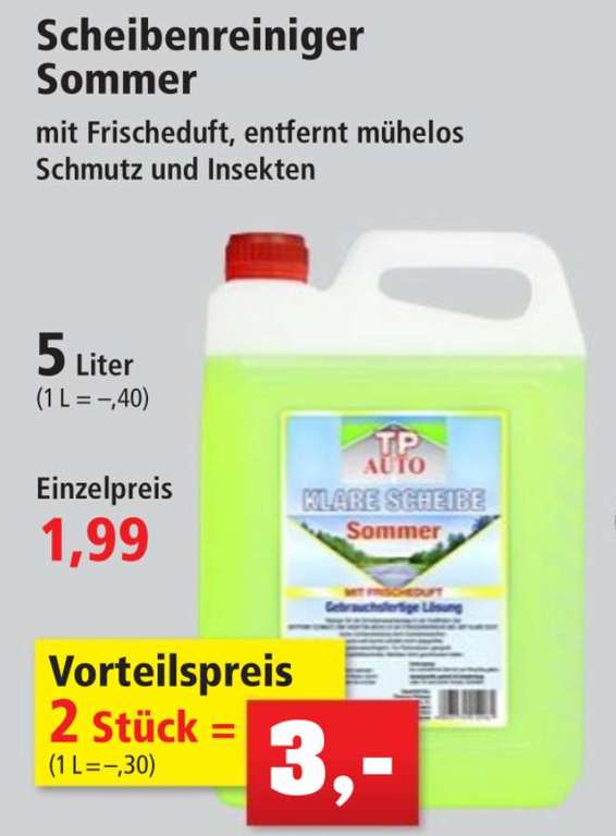 [Offline] 2 x 5 Liter Scheibenreiniger für 3€ (1,50€ pro Kanister) [Thomas Philipps]