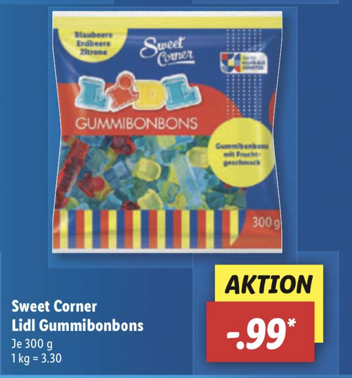 [LIDL] Sweet Corner 300g Fruchtgummi-Buchstaben (3,30€/kg)
