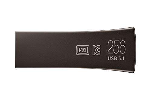Samsung USB 3.1 Flash Drive Bar Plus (2020) 256GB Titan USB Stick 400 MB/s Lesen, 110 MB/s Schreiben (Prime)