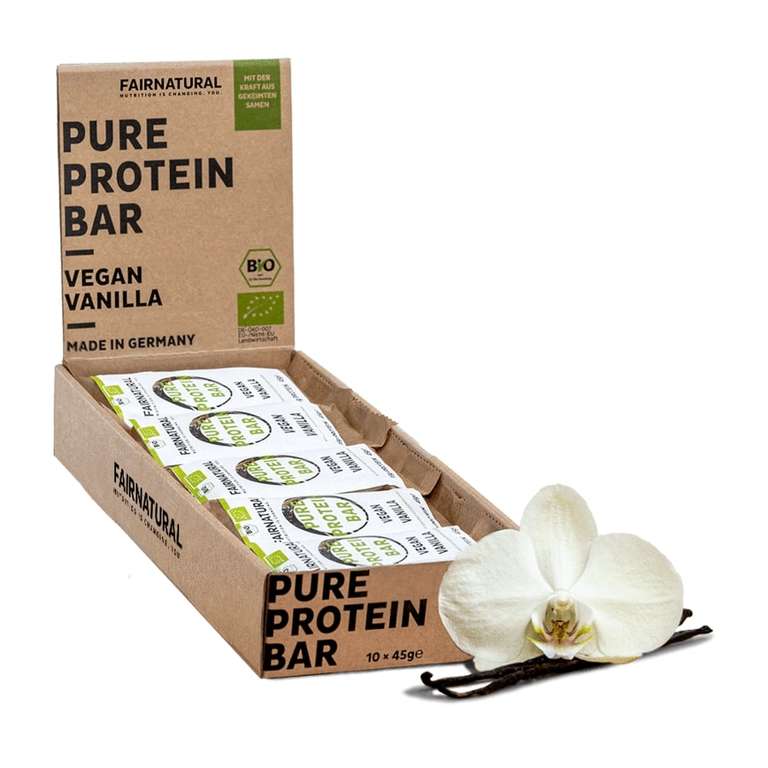 Bio Proteinriegel Vegan Vanille ohne Soja 10er