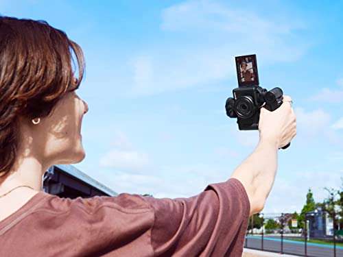 Sony Vlog Kamera ZV-1F | Digitalkamera (Klapp- und drehbares Display, 4K Video, Slow- Motion, Vlog Funktionen) + Bluetooth Handgriff