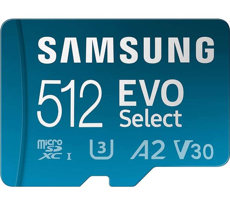 Samsung EVO Select microSD Speicherkarte (MB-ME512KA/EU), 512 GB, UHS-I U3, Full HD, 130MB/s Lesen, inkl. SD-Adapter, PRIME