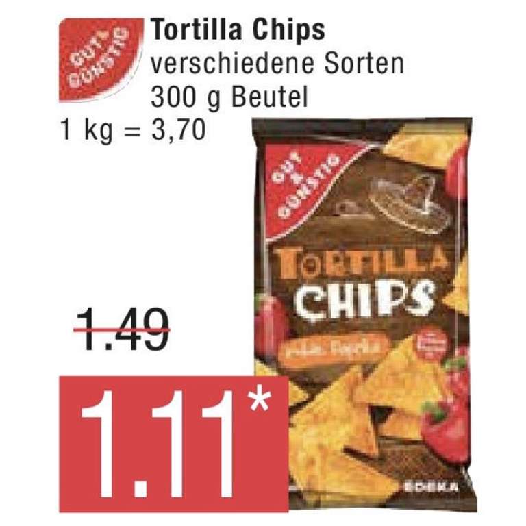 [EDEKA & Co.] 300g Tortilla-Chips GUT&GÜNSTIG vers. Sorten Tortillas (3,70€/kg)