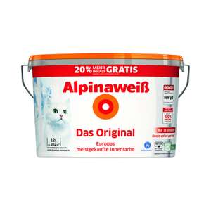 (Offline toom) Alpina Weiß Das Original (mit Katze), 12l (Toom 47,99€/ Bauhaus 49,95€ (mit TPG 42,23€))