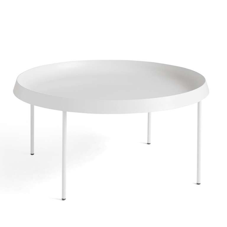 HAY Tulou Coffee table, Couchtisch 75 cm oder 55 cm Durchmesser, schwarz oder weiß, Stahl pulverbeschichtet, Design: GamFratesi [Veepee]