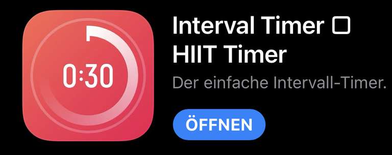 [IOS] Interval Timer O HIIT Timer , per In-App Kauf dauerhaft Gratis.