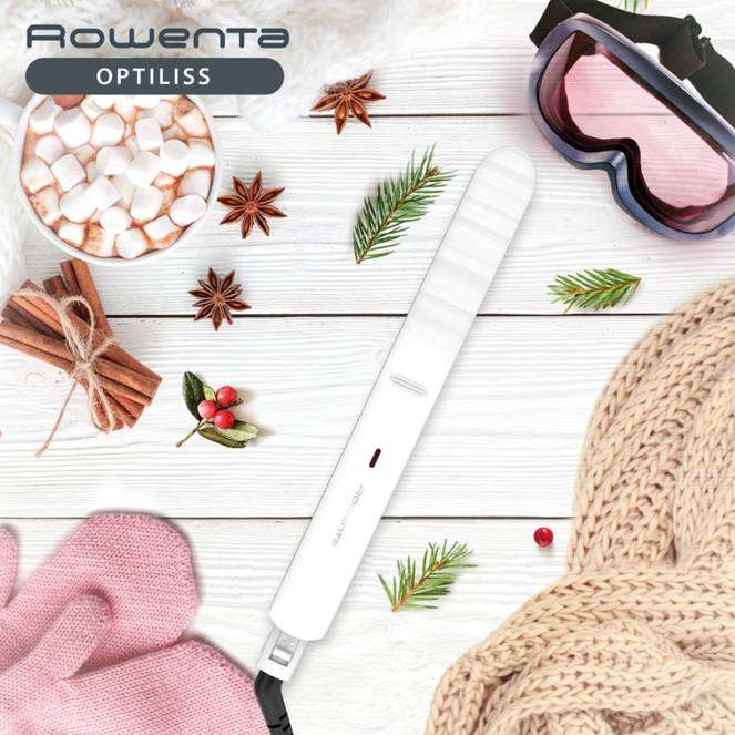 [Prime] Rowenta SF3210 Optiliss Haarglätter Glätteisen | 10 Temperaturen bis zu 230 °C | Aufheizung in 30s | Verriegelungssystem | Weiß