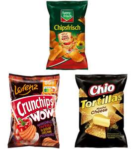 [Prime Day] Chips / Tortillas Sammeldeal (3), z.B. Lorenz Snack World Crunchips WOW Paprika & Sour Cream (10 x 110 g)