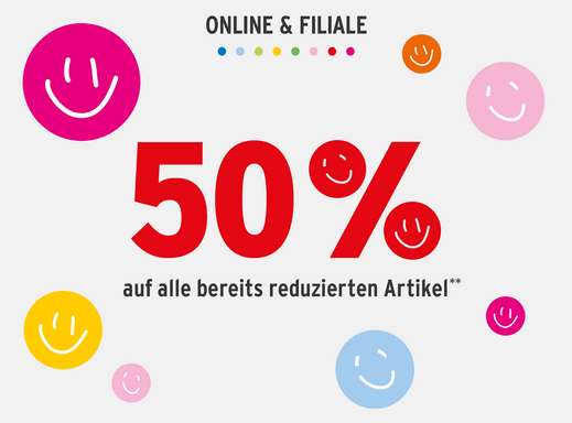 Ernsting’s Family - 50% Rabatt auf alles reduzierte, online/offline