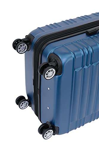 BEIBYE Zwillingsrollen Reisekoffer Koffer Trolleys Hartschale M-L-XL-Set (Blau, XL)