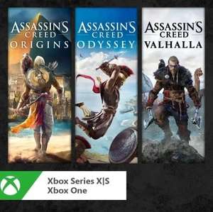 [Eneba] Pack Assassin's Creed Mythology: Origins + Odyssey + Valhalla für Xbox One & Series XIS (Microsoft Argentina Key)