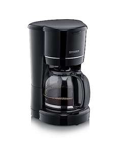 (Prime) SEVERIN Filterkaffeemaschine mit Glaskanne KA 4320, 900 W, bis zu 10 Tassen (1,25 L), Permanentfilter, schwarz