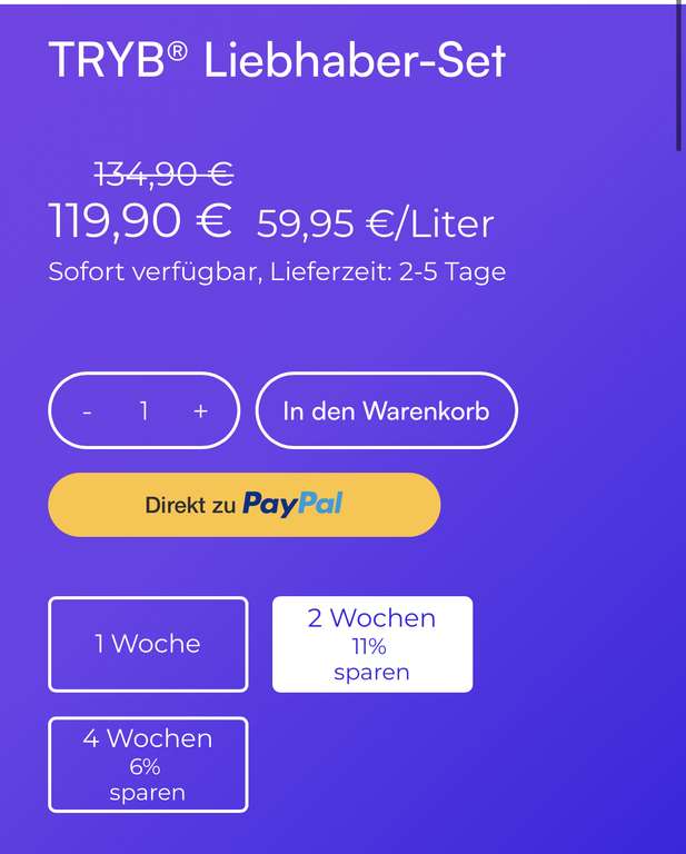 15€ Rabatt - Fasten mit TRYB