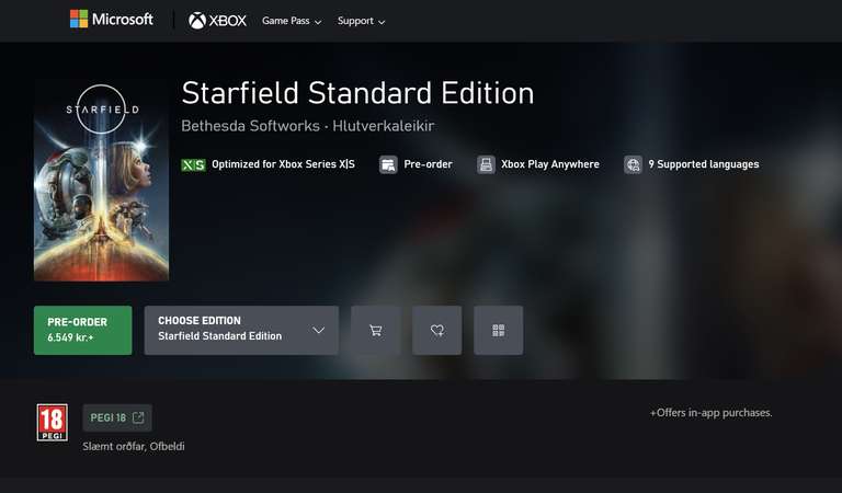 Starfield Standardedition (Xbox / PC) über den Microsoft Store Island