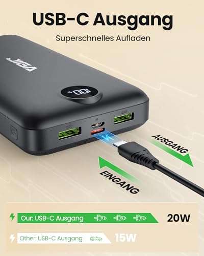 Power Bank 27000mAh Powerbank 22,5W Externe Akku, PD20W Schnell Aufladende USB C Input & Output - Prime - Bai Yi Shun